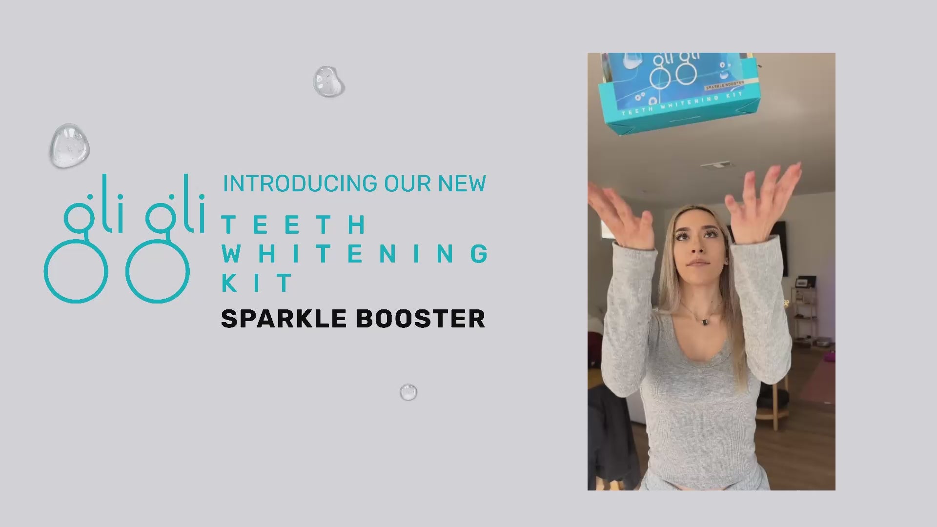 Load video: How to use Super Sparkle Booster Teeth Whitening Kit | Gli Gli
